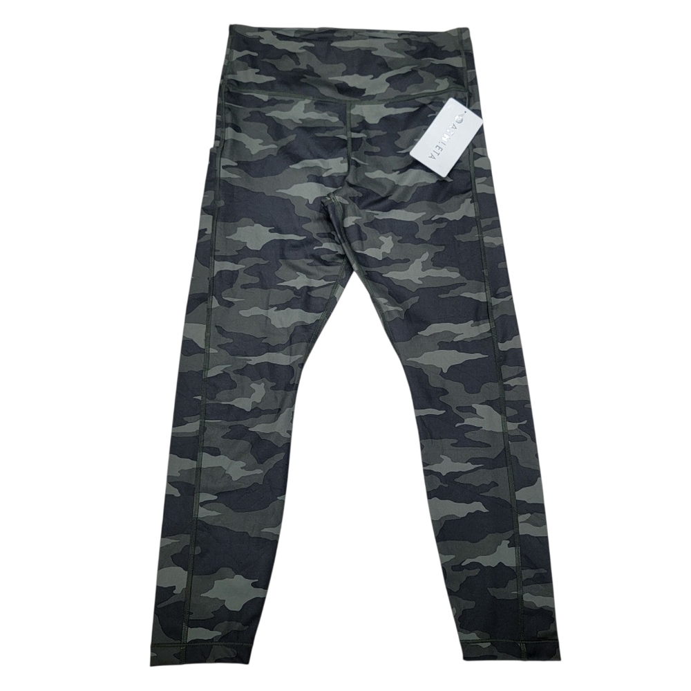 NWT Athleta Ultimate Camo 7/8 Tights Olive Green Workout Leggings Women's M
